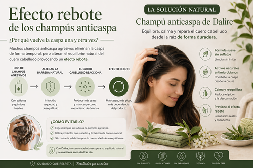 Efecto rebote de los champús anticaspa y cómo evitarlo con el champú de Dalire