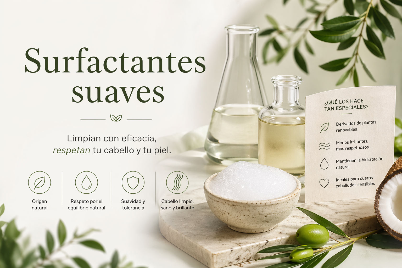 ¿Qué son los surfactantes suaves y cómo limpian sin agredir el cuero cabelludo?