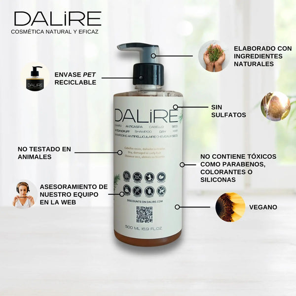 Champô anticaspa para cabelos normais e secos, sem sulfatos e silicones - 500ml