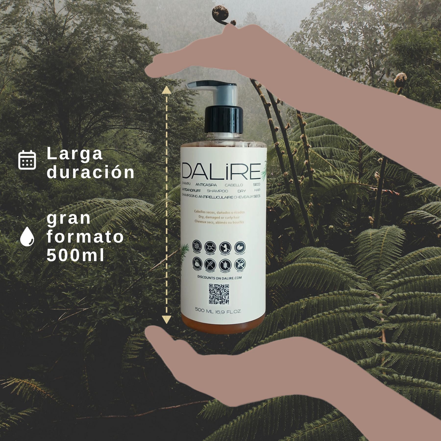 Champú Anticaspa cabellos normales y secos sin Sulfatos ni Siliconas - 500ml