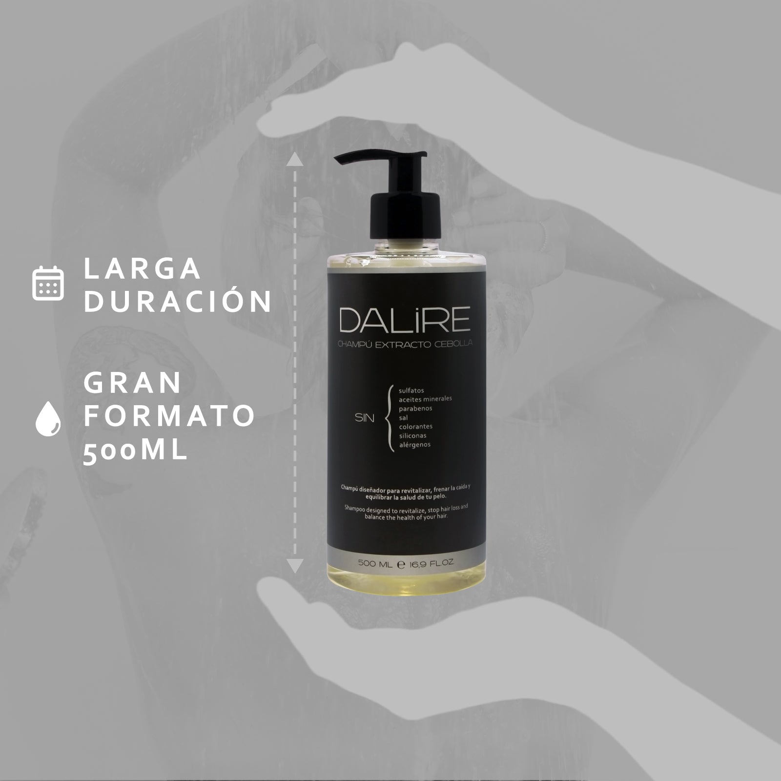 Champú Sin sulfatos Extracto CEBOLLA (cabello GRASO) - 500ml