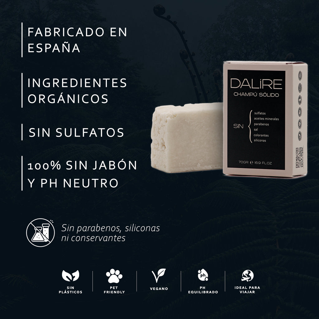 Champú Solido DALIRE sin plásticos - 70gr