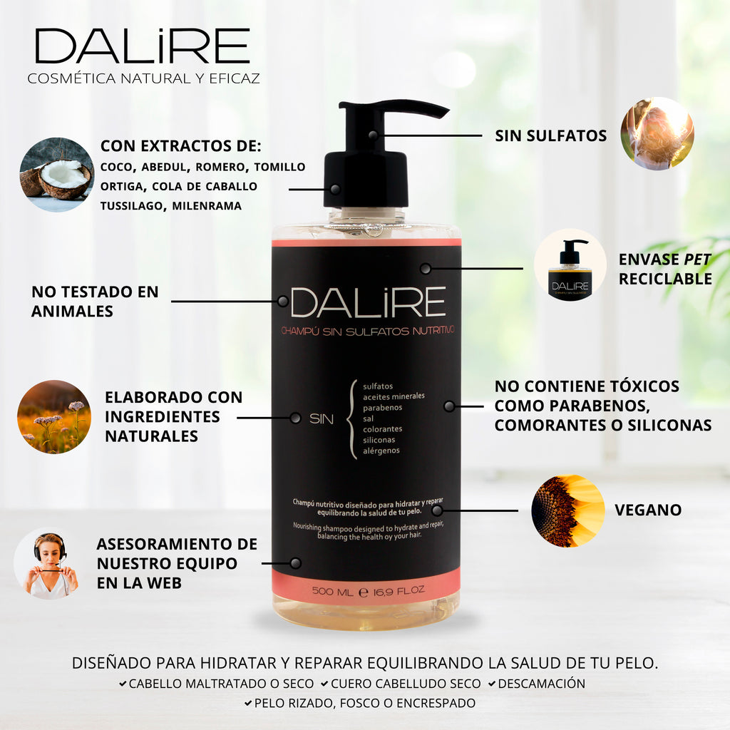 Champú sin Sulfatos NUTRITIVO cabellos normales a secos - 500ml