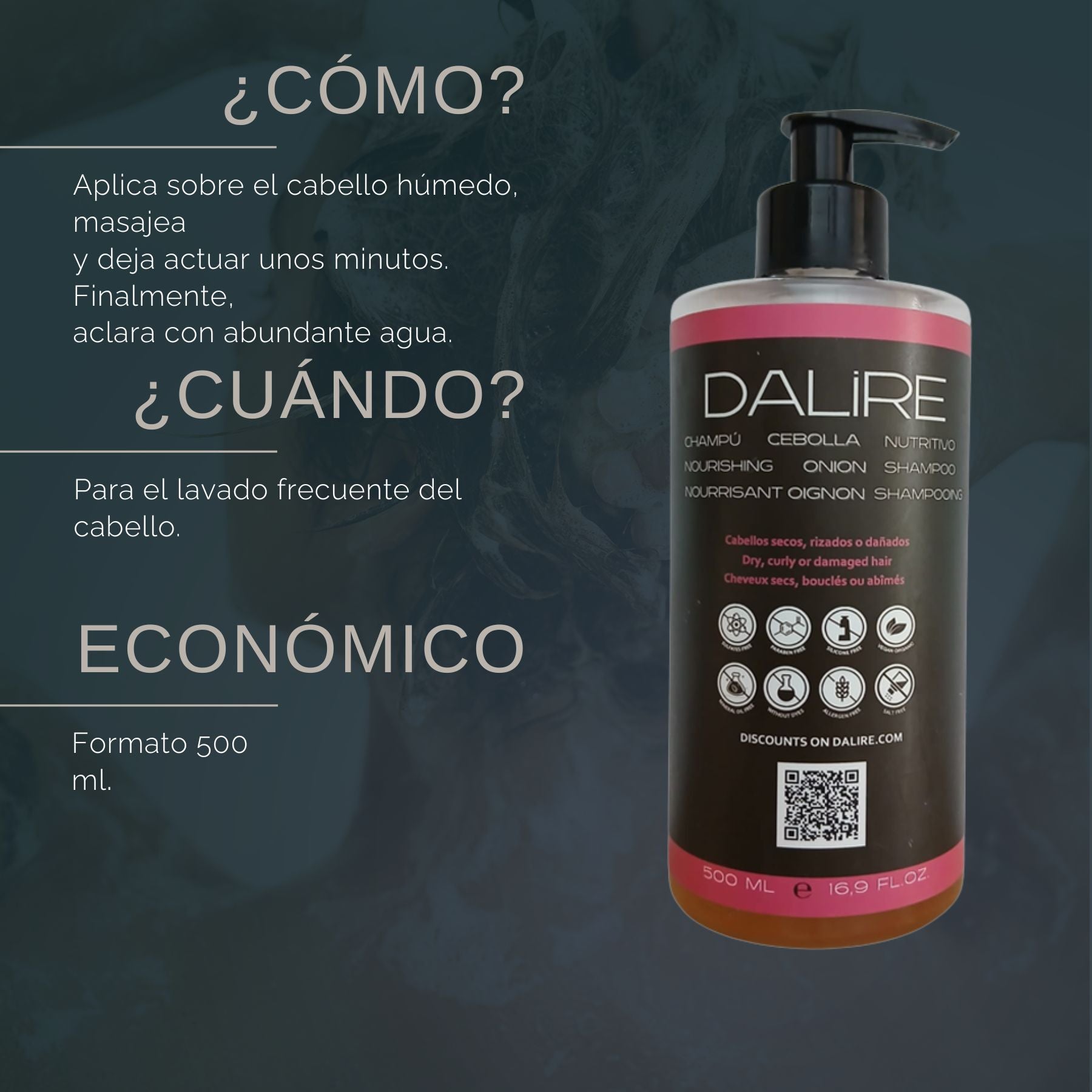 Champú Sin sulfatos NUTRITIVO Extracto CEBOLLA - 500ml