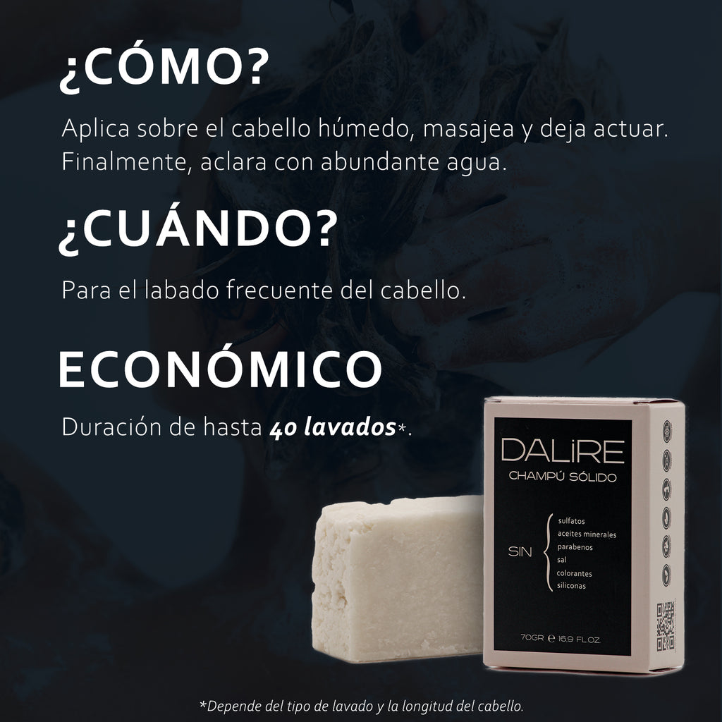 Champú Solido DALIRE sin plásticos - 70gr